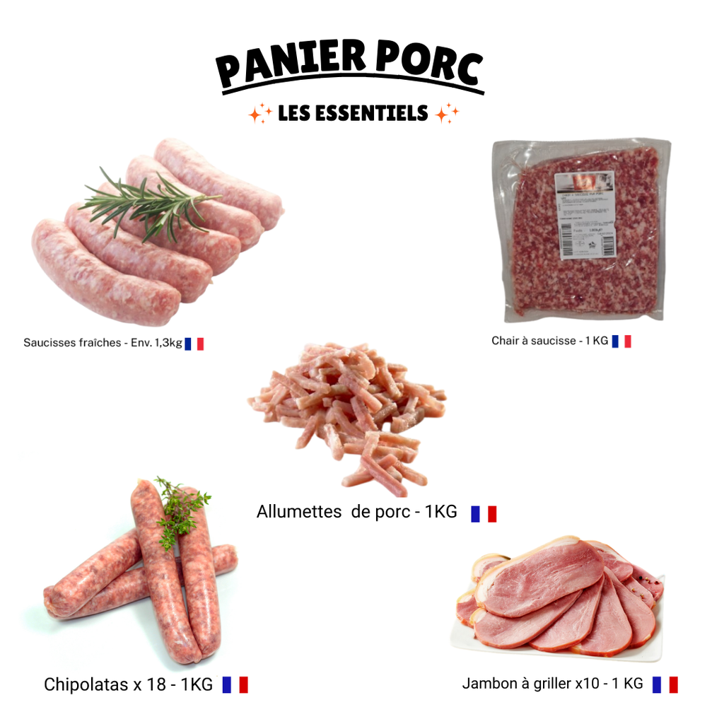 Panier porc - les essentiels Env 5.2 kg de viandes