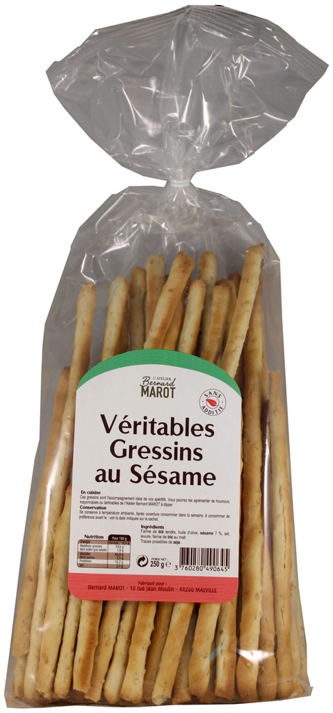 Gressins aux sésame - 250gr