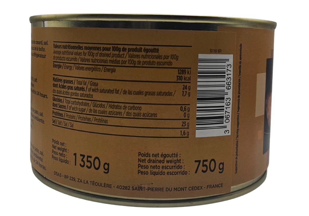 Cuisses de canard confite x 4 - 1,350 KG