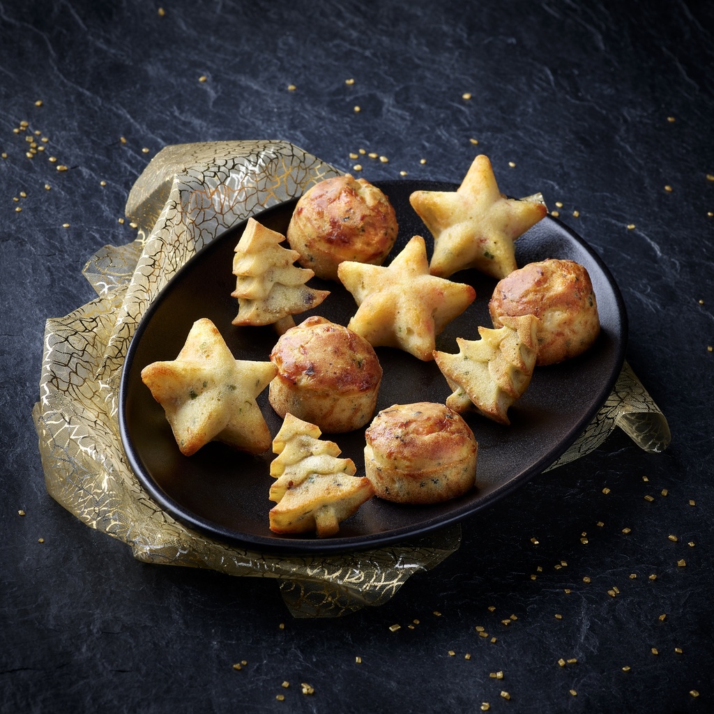6 minis cakes St jacques bretonne & 6 minis sapins bleue, poires et noix - 165gr