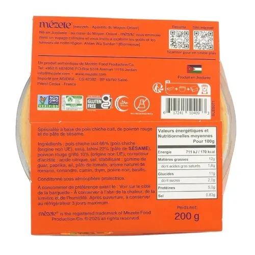 Houmous poivron Mezete - 200G
