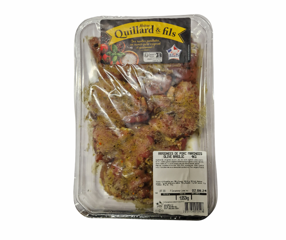 Araignées de porc marinées à olives/basilic - 1 KG