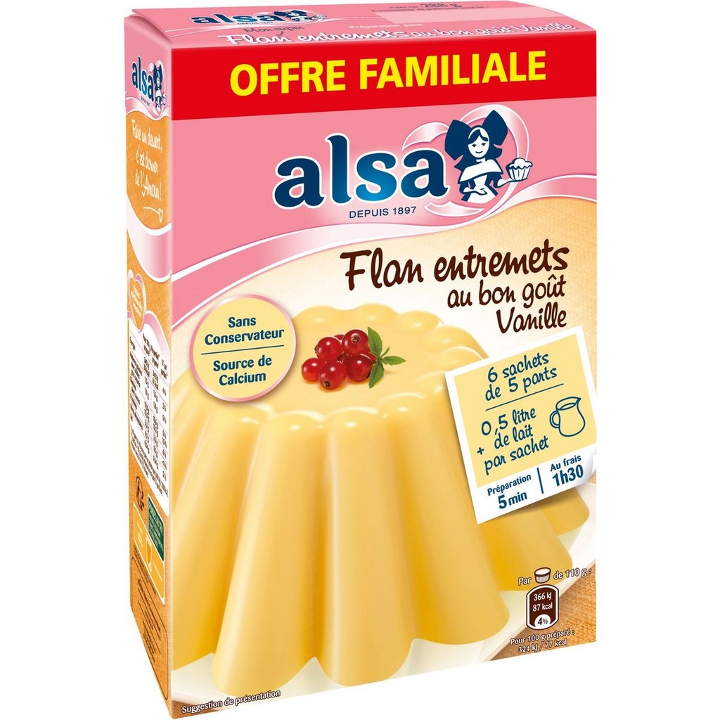 Préparation pour flan entremets vanille Alsa - 288g