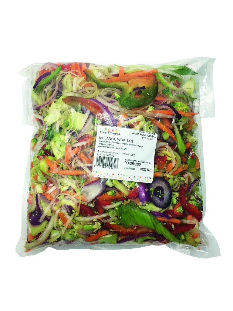 Mélange Wok (Brocoli. Carotte. Courgette. Oignon Rouge. Poivron) - 1 KG