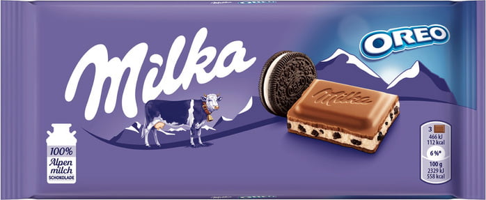 Tablette chocolat au lait et oréo Milka x3 - 100g