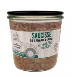Saucisse de canard et porc aux lentilles - 320 G