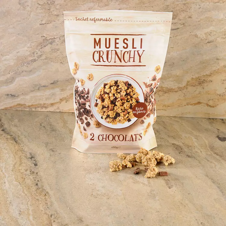 Muesli croustillant aux 2 chocolats - 450 G