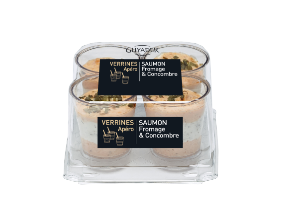 Verrines saumon fromage et concombre - 4 x 40G  