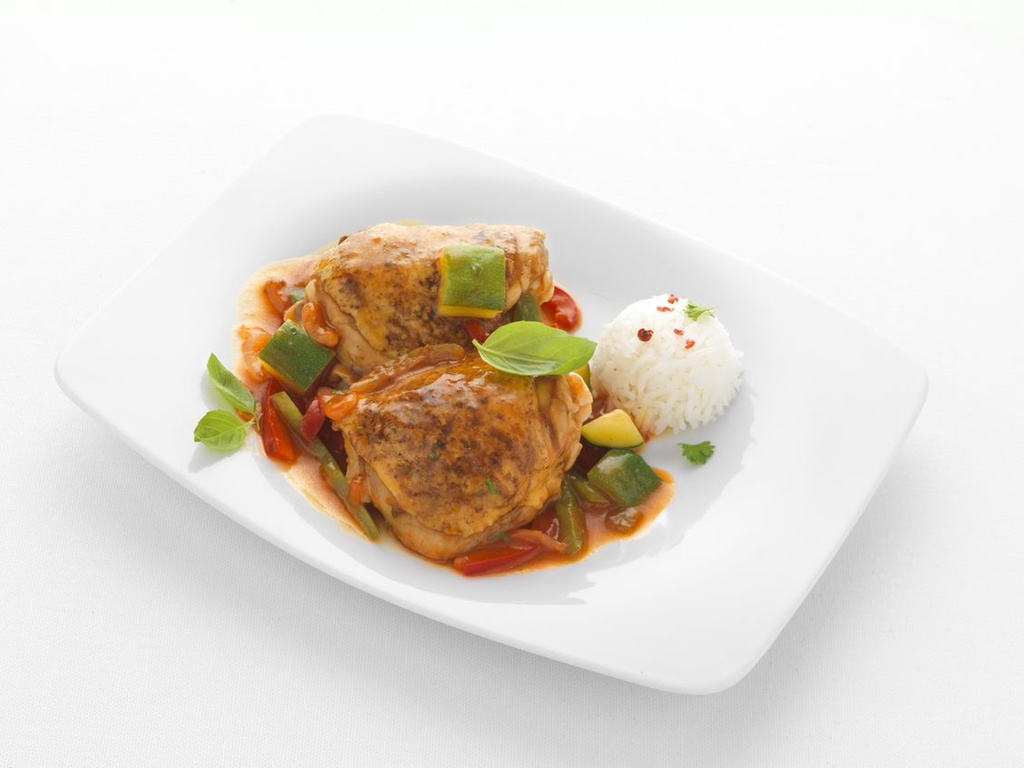 Plat - Poulet basquaise avec riz - 8 personnes