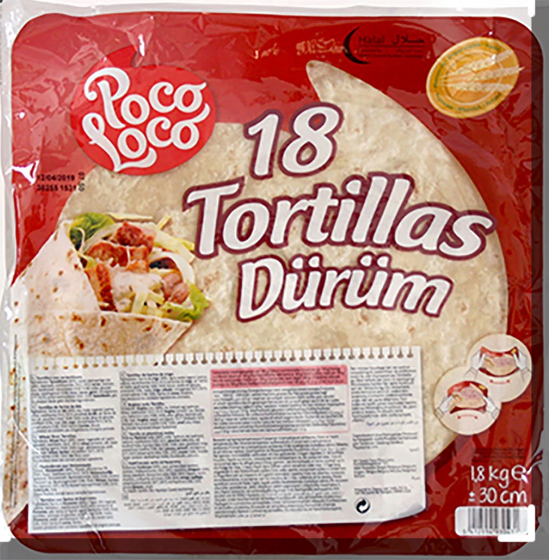 Tortillas wraps 30 cm x18 pièces POCO LOCO 