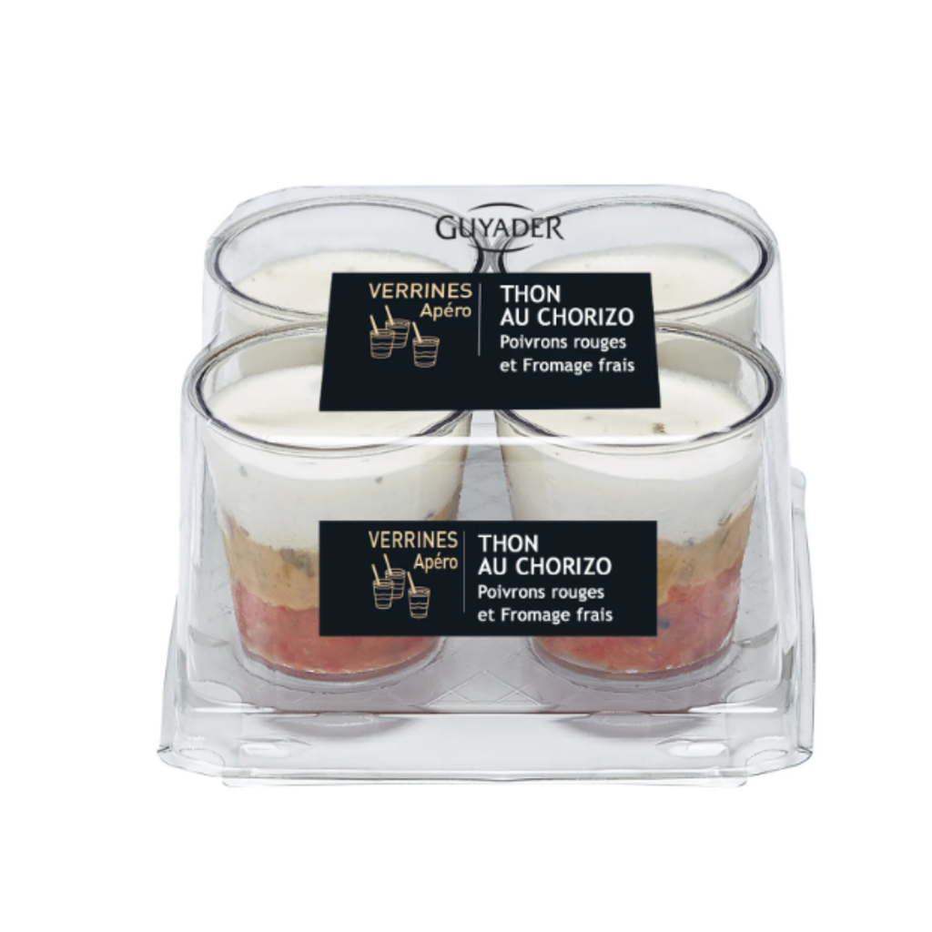 Verrines Thon Chorizo Poivrons et Fromage Frais - 4x40 G