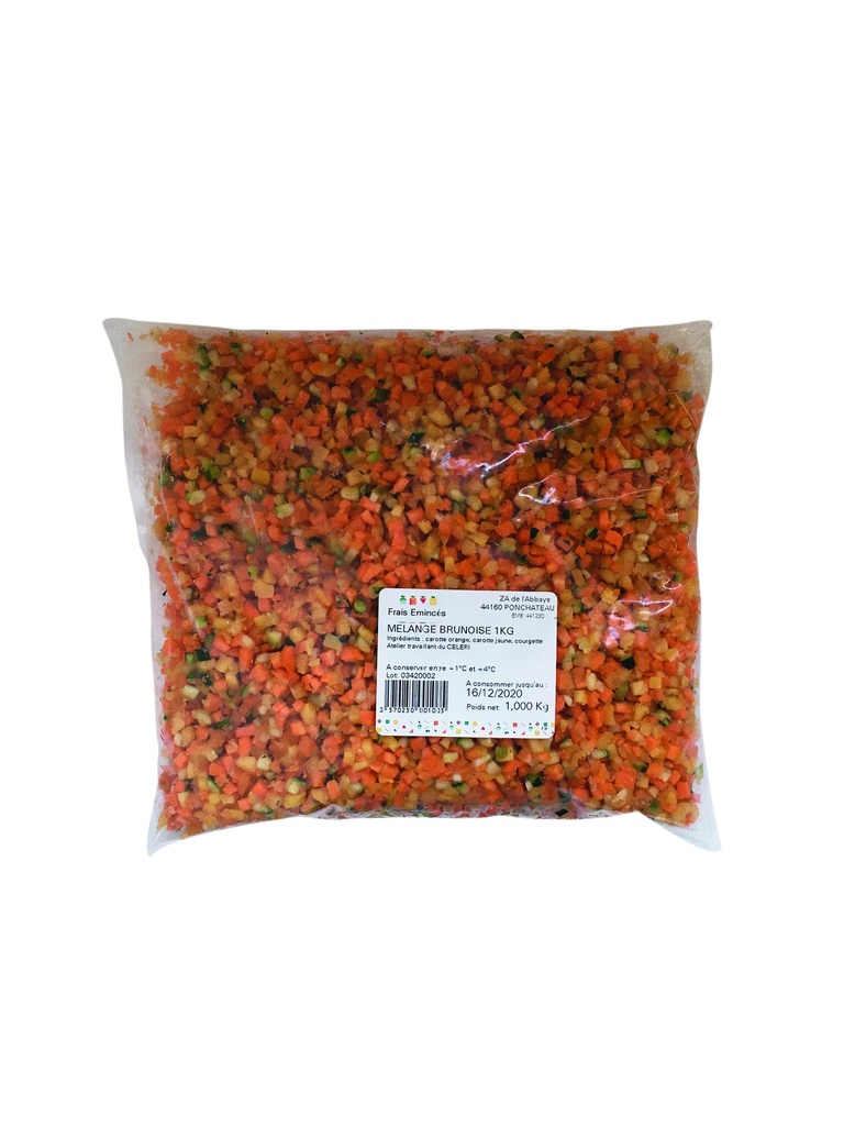 Mélange Brunoise (carottes jaune et orange & courgettes) - 1 KG