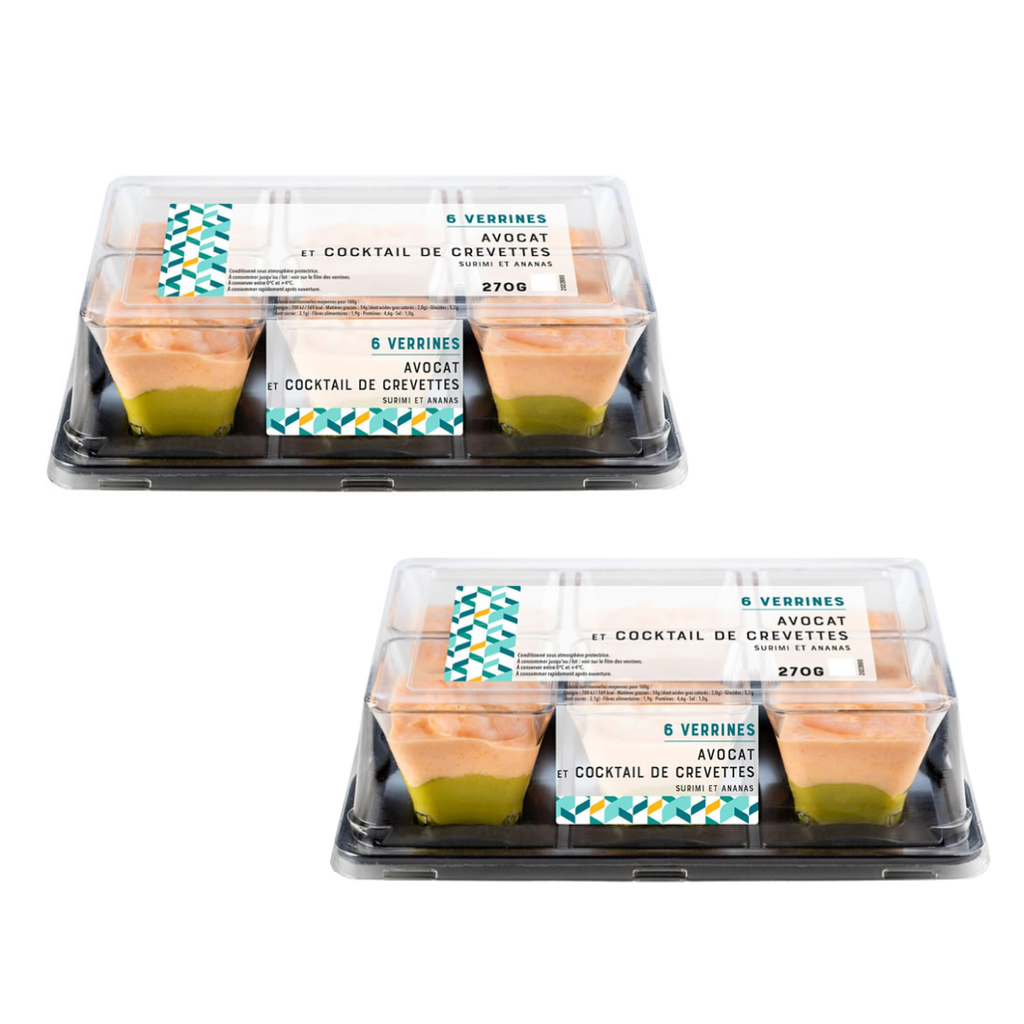 Verrines avocat & cocktail de crevettes - 12x45 G