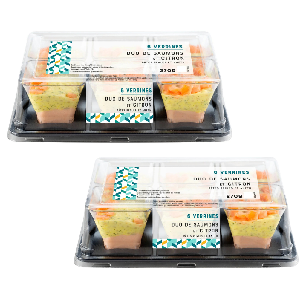 Verrines duo de saumons citron & aneth - 12x45gr