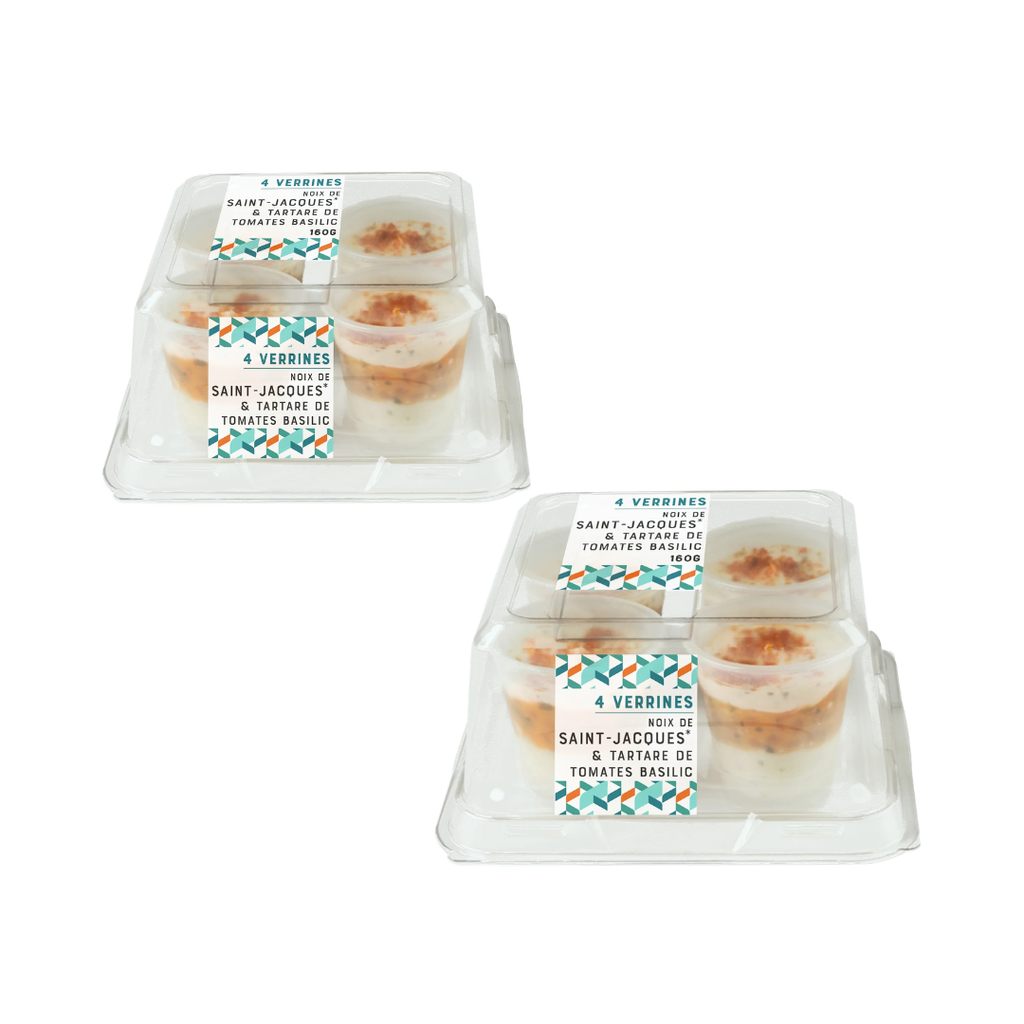 Verrines noix de saint jacques & tartare de tomates basilic - 8 x 40 G