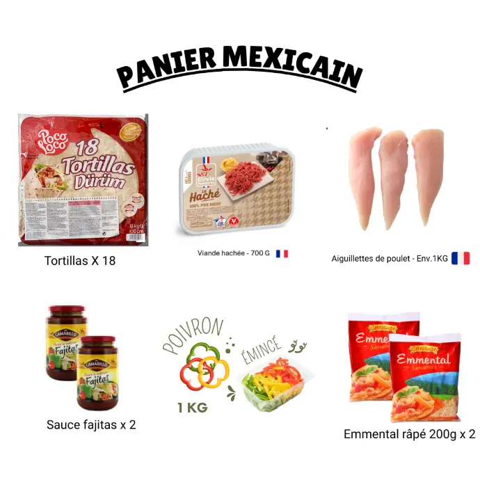 Panier Mexicain  Pour 8 Personnes