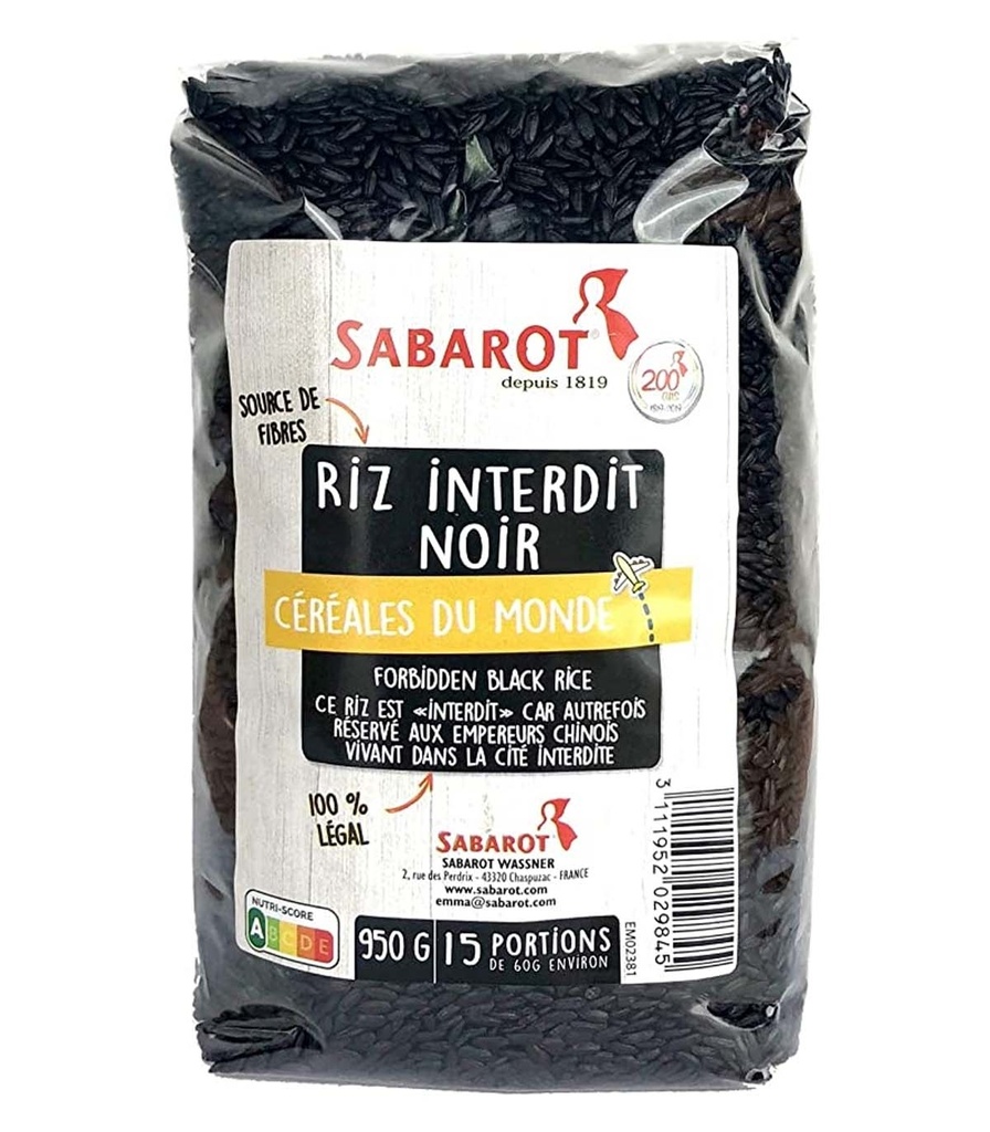 Riz noir interdit- Sabarot - 950 gr