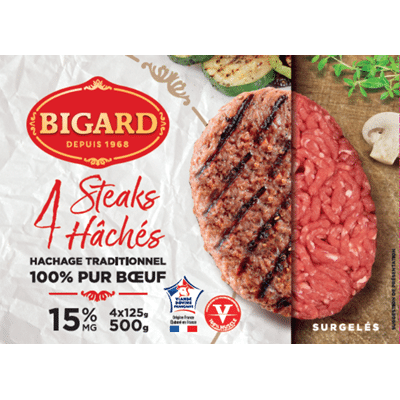 SURG - Steaks Hachés 125gr x 4 Bigard 15% mg